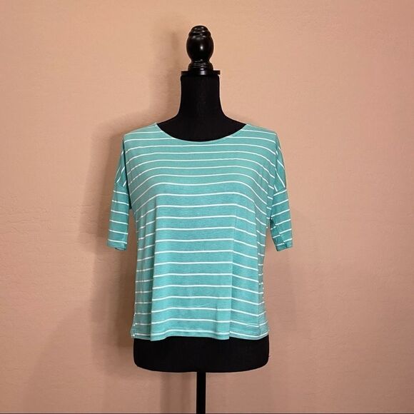 Soprano Brand Nordstrom Striped Cut Out Back Tee, Relaxed Fit - Picture 1 of 9